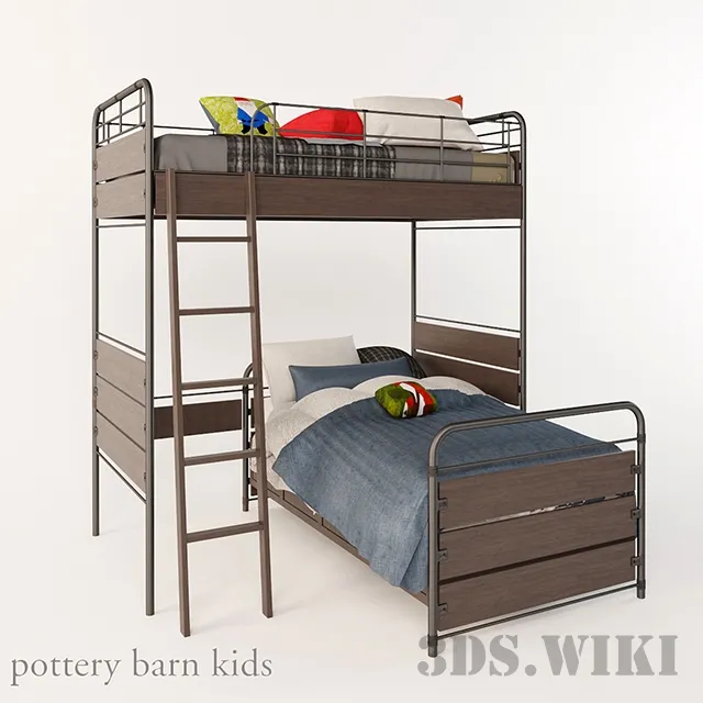 child-room – Bunk bed Owen Pottery Barn kids 3ds Max