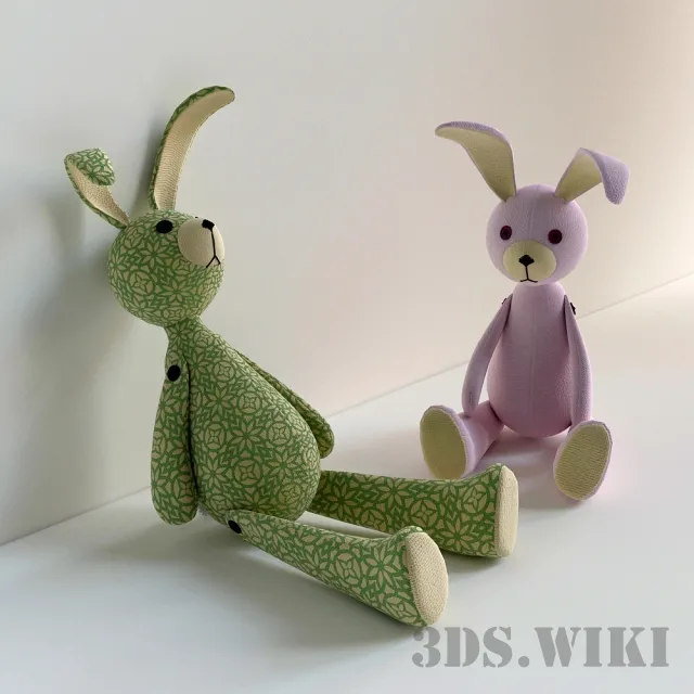 child-room – Bunny stuffed toys 3ds Max