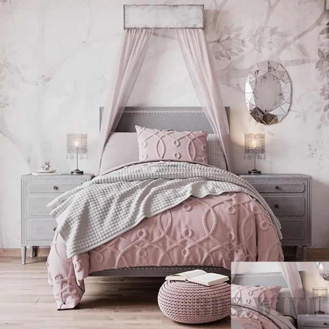 child-room – Child Bed MARCELLE UPHOLSTERED 3ds Max