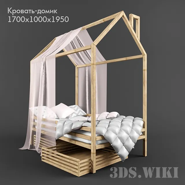 child-room – Children’s bed-house 3ds Max