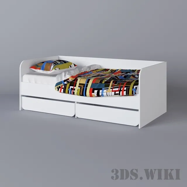 child-room – Children’s bed with bed linen 3ds Max