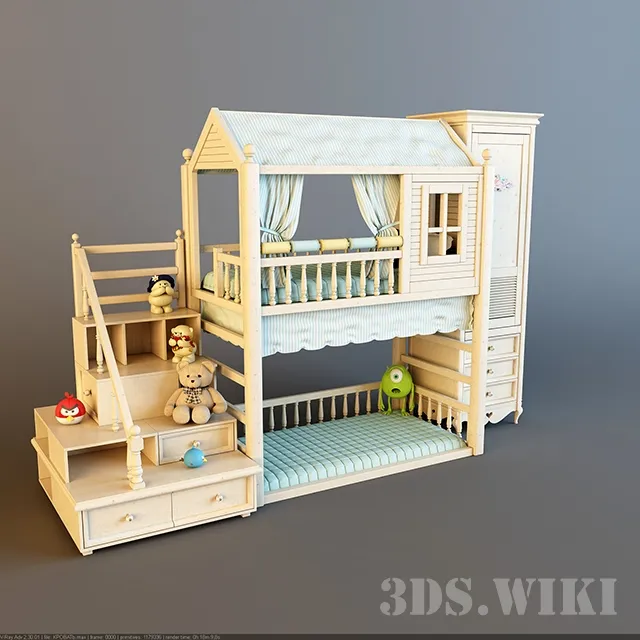 child-room – Children’s bunk bed 3ds Max