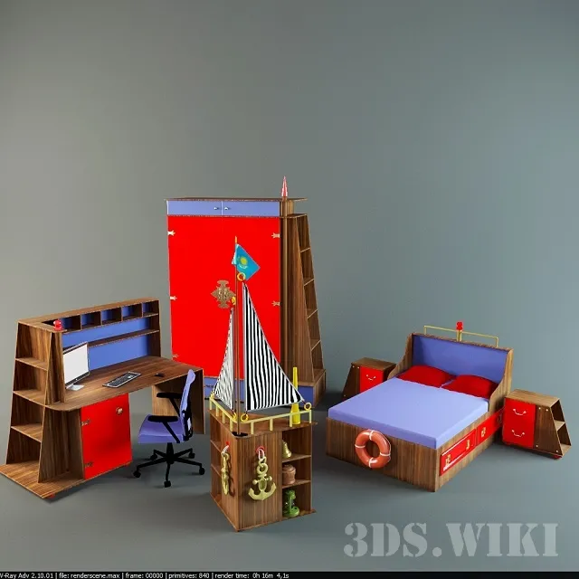 child-room – Children’s furniture collection KORSAN 3ds Max