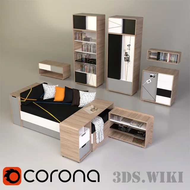 child-room – Children’s furniture from Vox by Evolve 3ds Max
