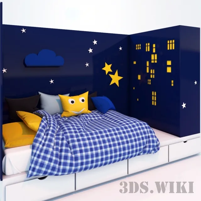 child-room – Children’s “Night City” 3ds Max