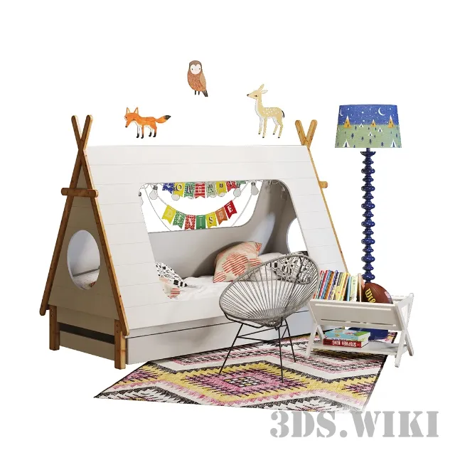 child-room – Children’s room bed and decor 3ds Max