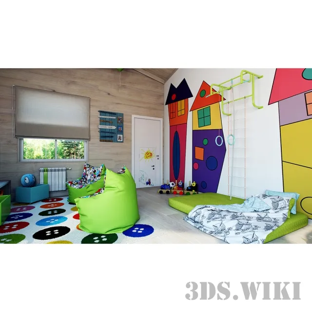 child-room – Children’s room with different items 3ds Max