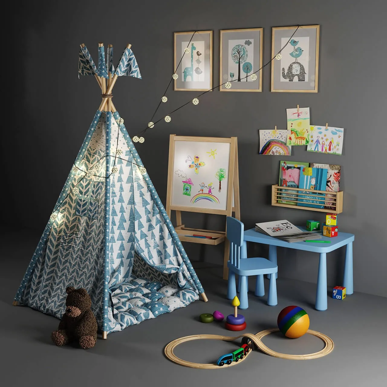 child-room – Children’s tent-tepee 3ds Max