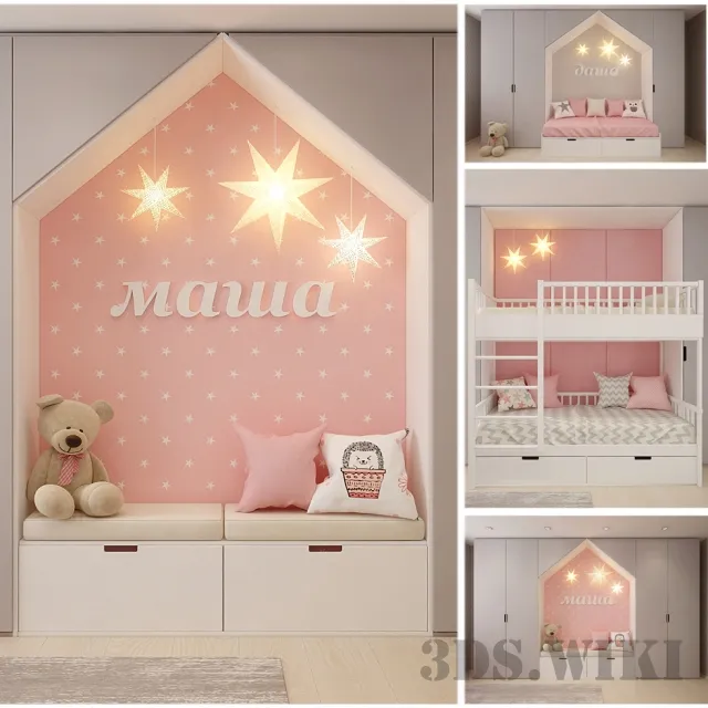 child-room – Cribs and wardrobes for children 3ds Max