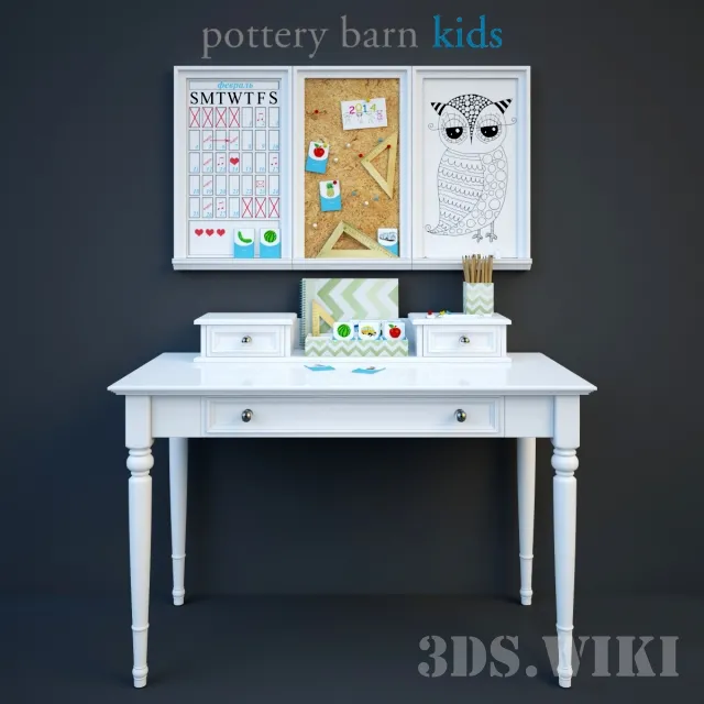 child-room – Desk Chelsea Classic Pottery Barn 3ds Max