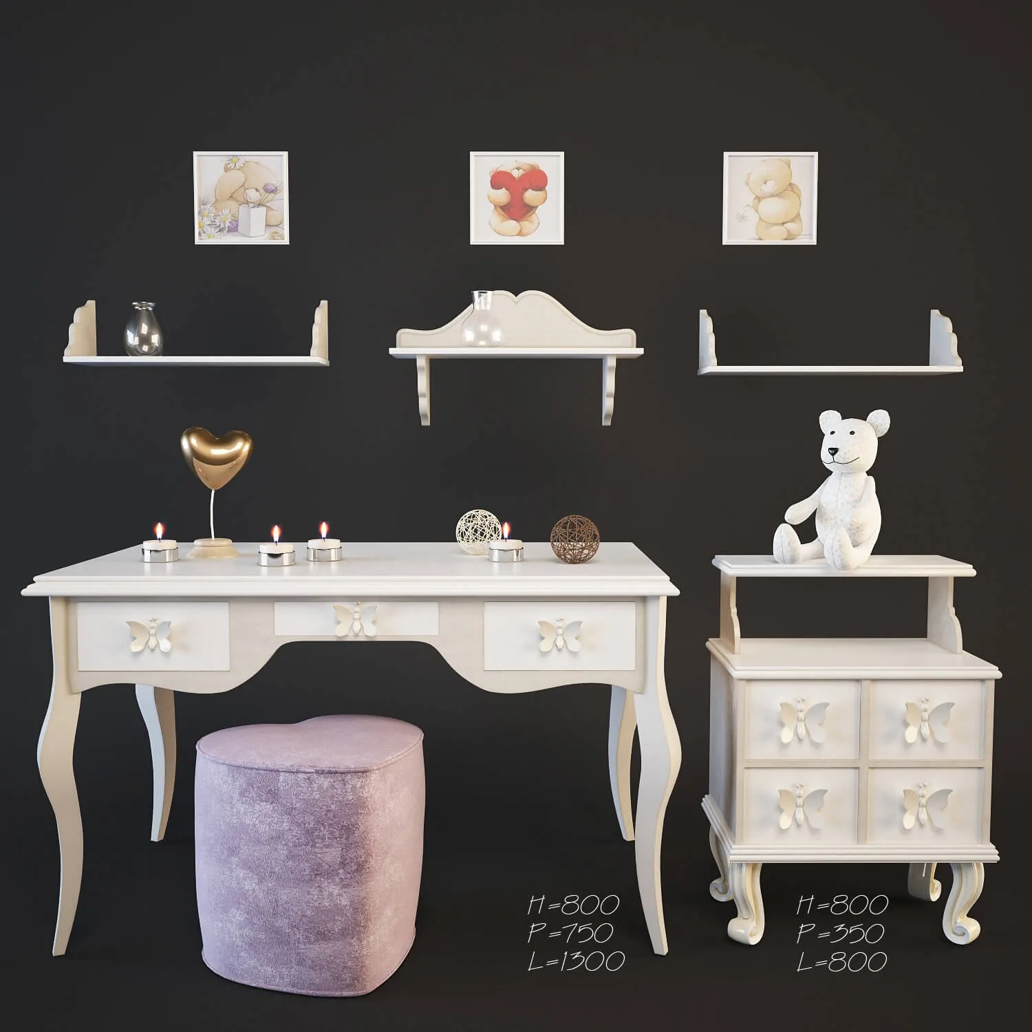 child-room – Furniture in the nursery 5 3ds Max