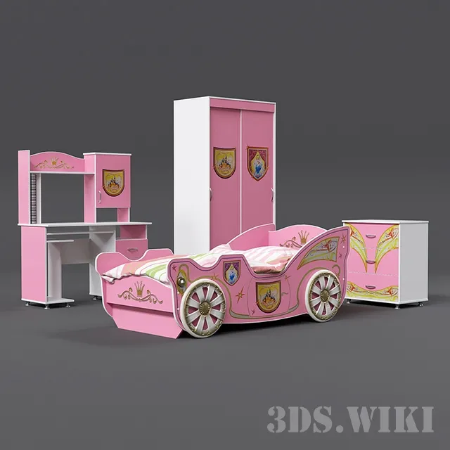 child-room – Furniture set “Princess” 3ds Max