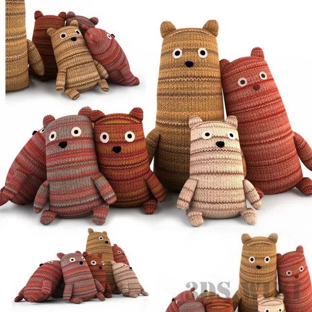 child-room – Knitted bears 3ds Max