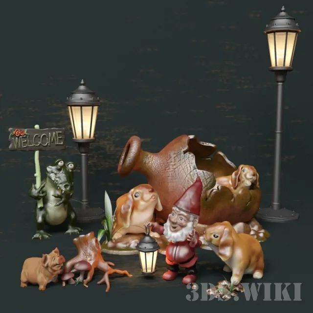 child-room – Old toys and tabletop decorations 3ds Max