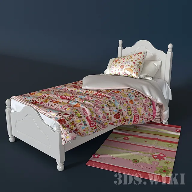 child-room – Provence style baby bed 3ds Max