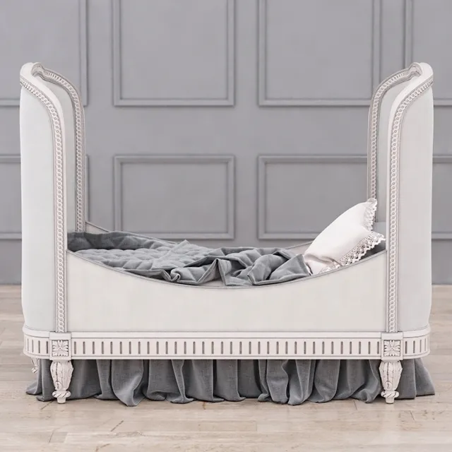 child-room – RH Belle Upholstered toddler bed (Antique Grey Mist) 3ds Max