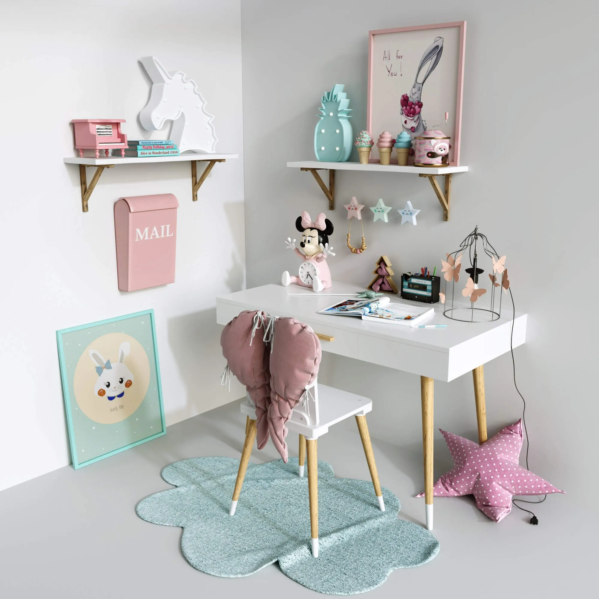 child-room – Set for a princess 6 3ds Max