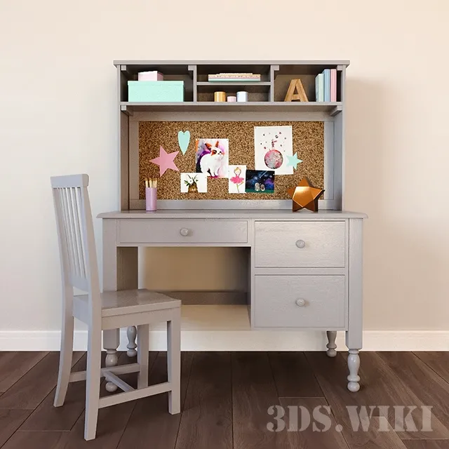 child-room – Set for kids’ Catalina table and Carolina chair by Pottery Barn Kids 3ds Max