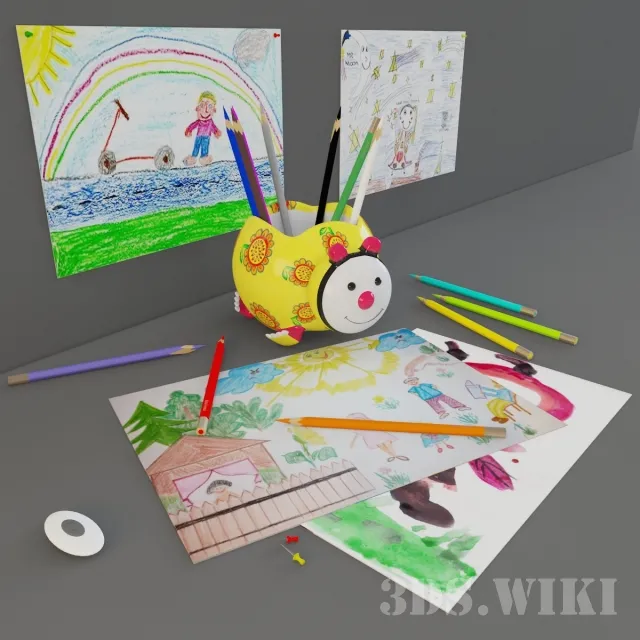 child-room – Set for nursery 3ds Max