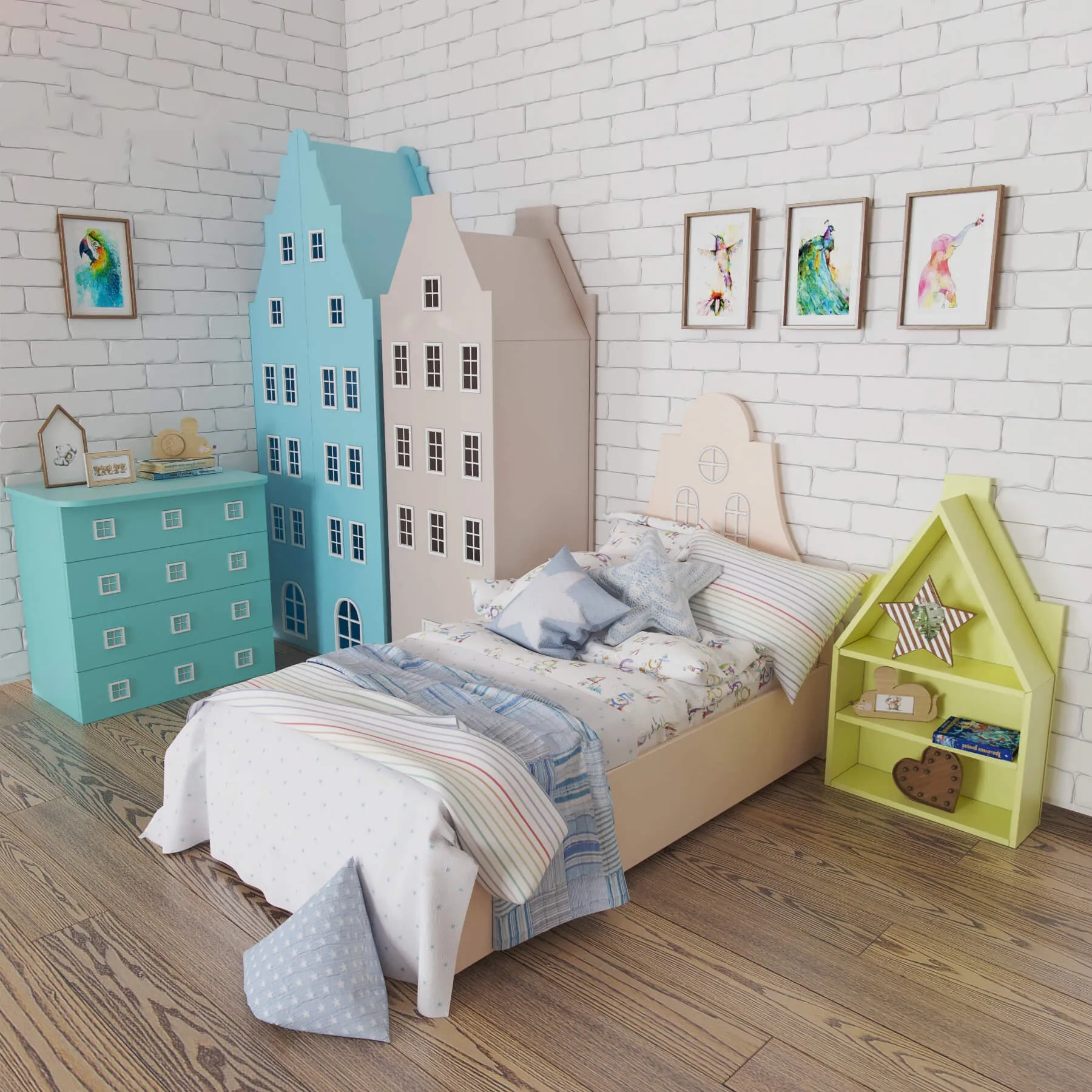 child-room – Set of furniture and bedding Amsterdam Zara Home 3ds Max