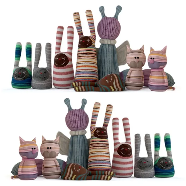 child-room – Set of textile toys from socks 3ds Max