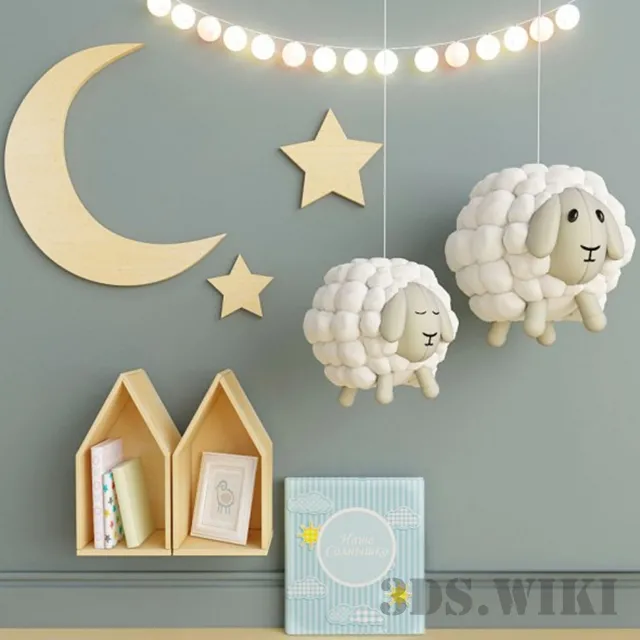 child-room – Set with sheep 3ds Max