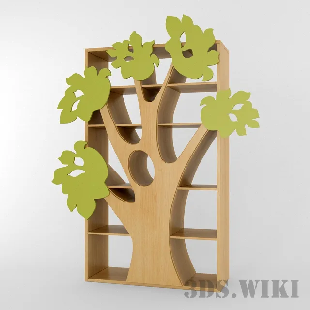 child-room – Showcase with wood 3ds Max