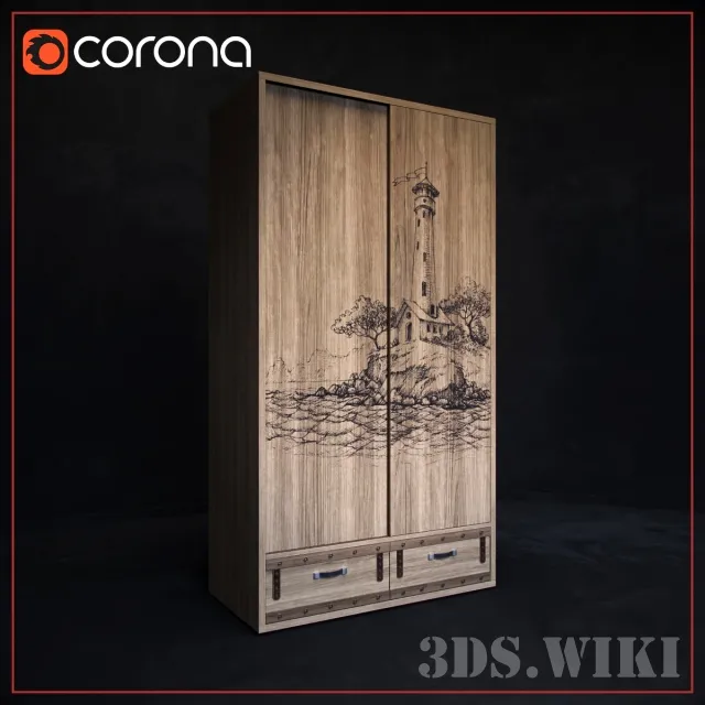 child-room – Sliding wardrobe for the nursery 3ds Max