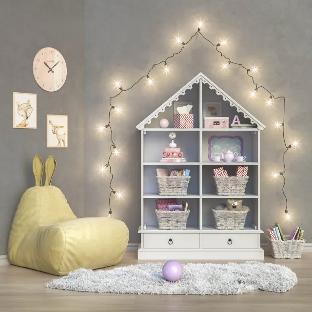 child-room – Toys and furniture set 3ds Max