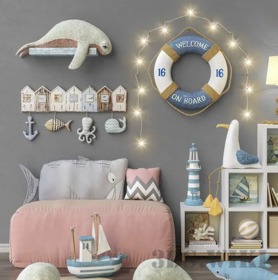child-room – Toys and furniture set 3ds Max