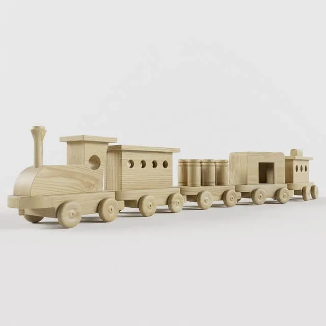 child-room – Train made of wood 5 3ds Max