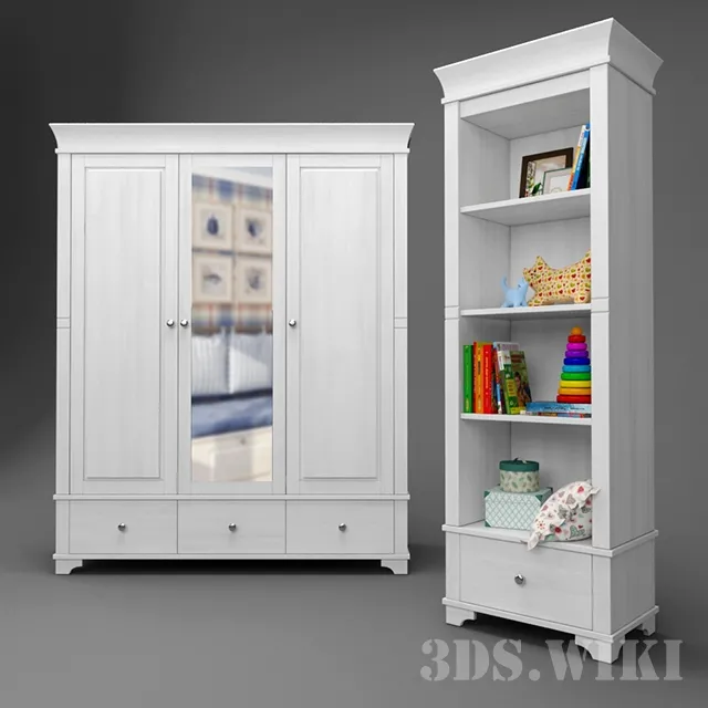child-room – Wardrobe and shelving Bailey 3ds Max