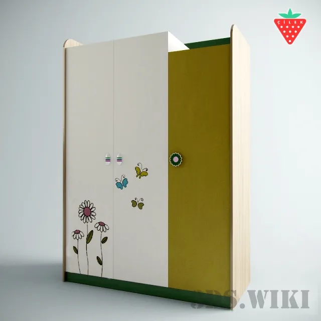 child-room – Wingy wardrobe 3 doors WY-1002 3ds Max