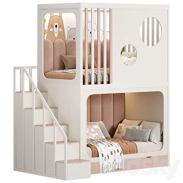 Children bunk bed Kids room 3dsMax Model