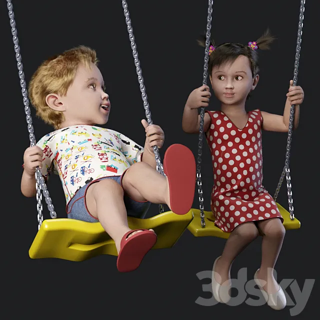 Children on the swing 3DS Max Model