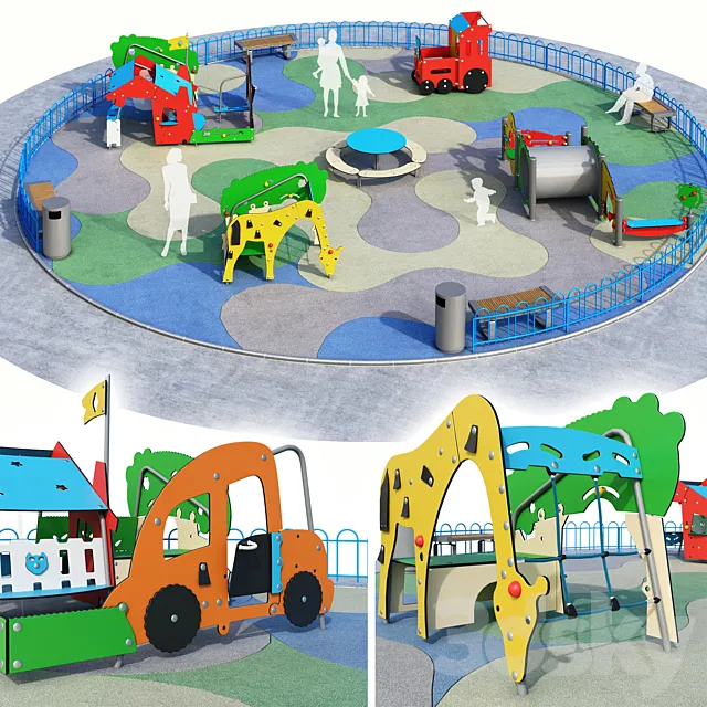 Children playground Kompan. Playground 3DS Max Model