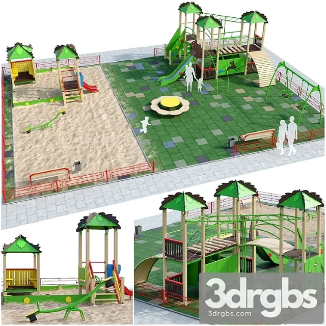 Children playground with a large sandbox 3dsmax Download