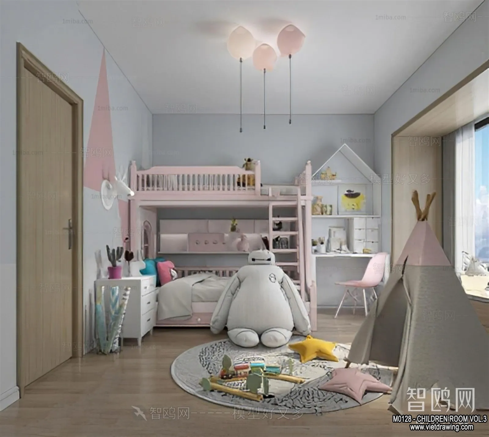 Children Room 3D Interior Scene – 3D Models – 294