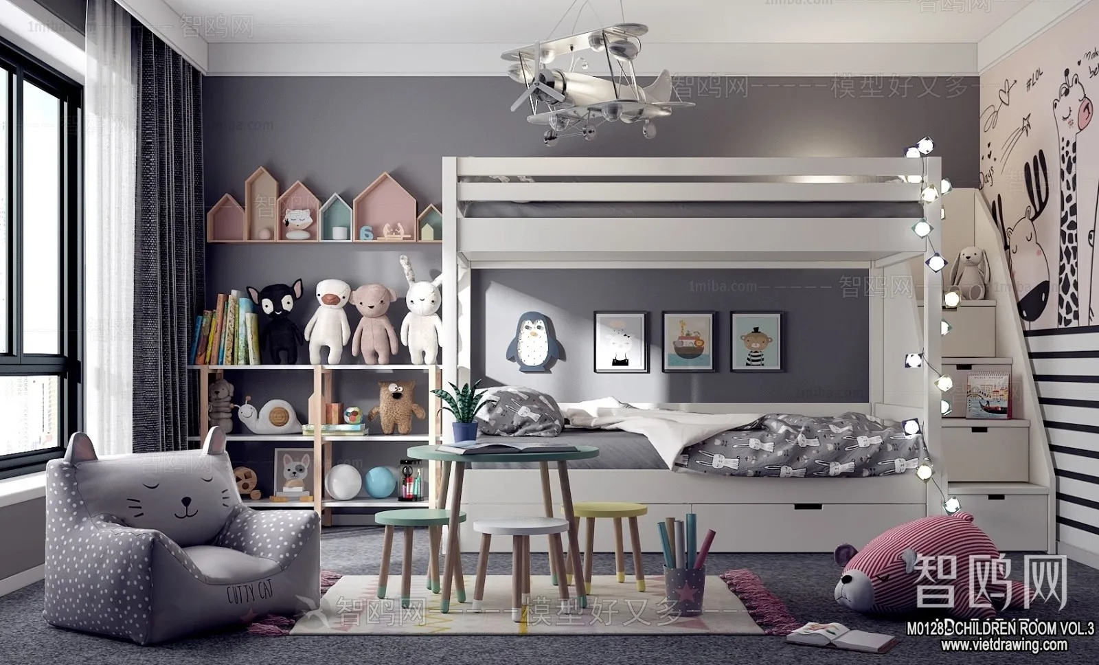 Children Room 3D Interior Scene – 3D Models – 295