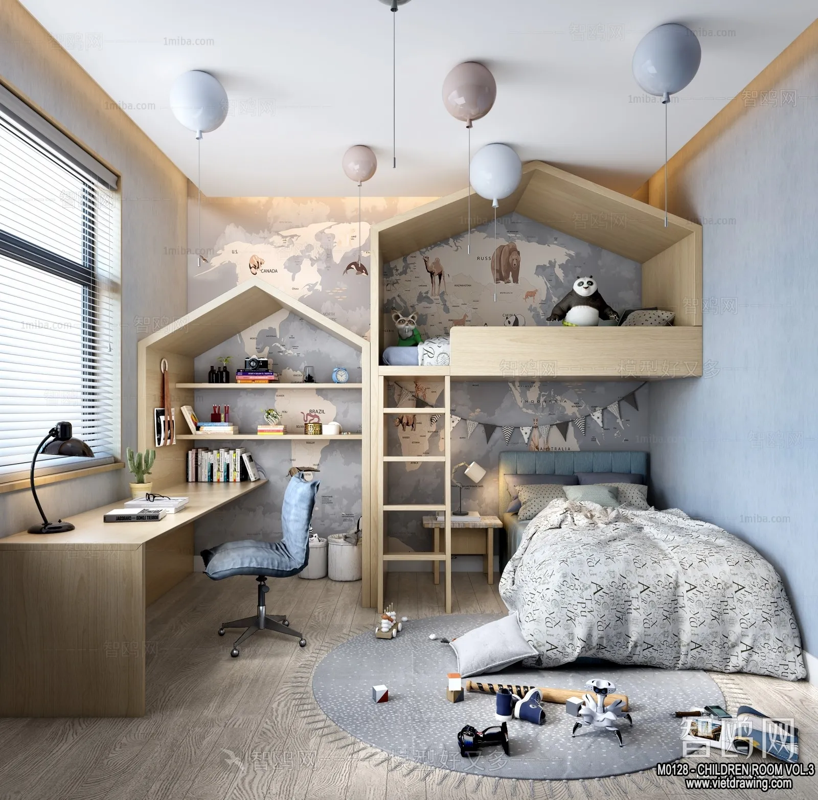 Children Room 3D Interior Scene – 3D Models – 302