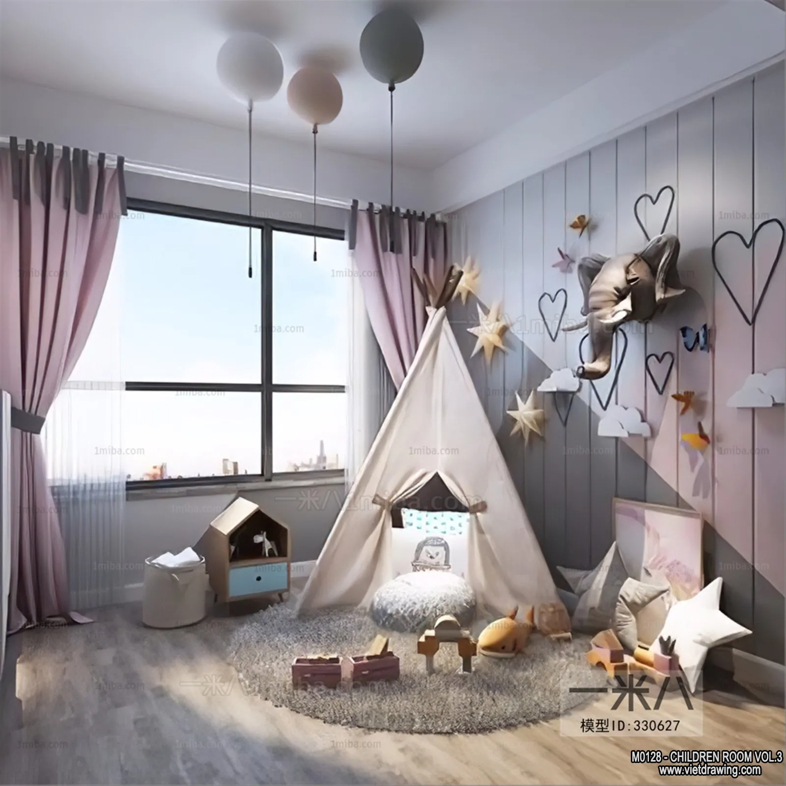 Children Room 3D Interior Scene – 3D Models – 306