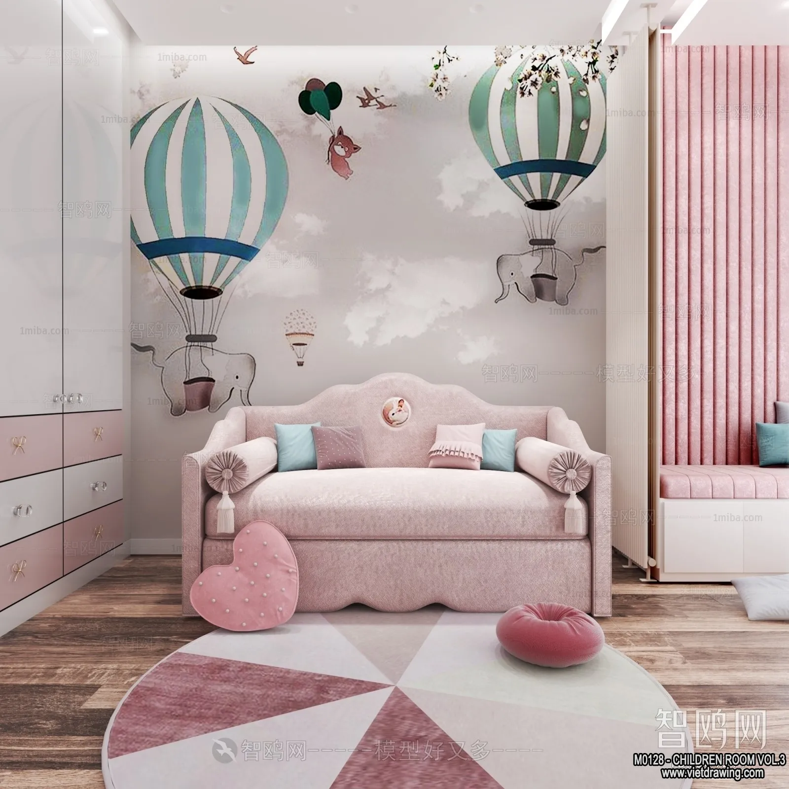 Children Room 3D Interior Scene – 3D Models – 350