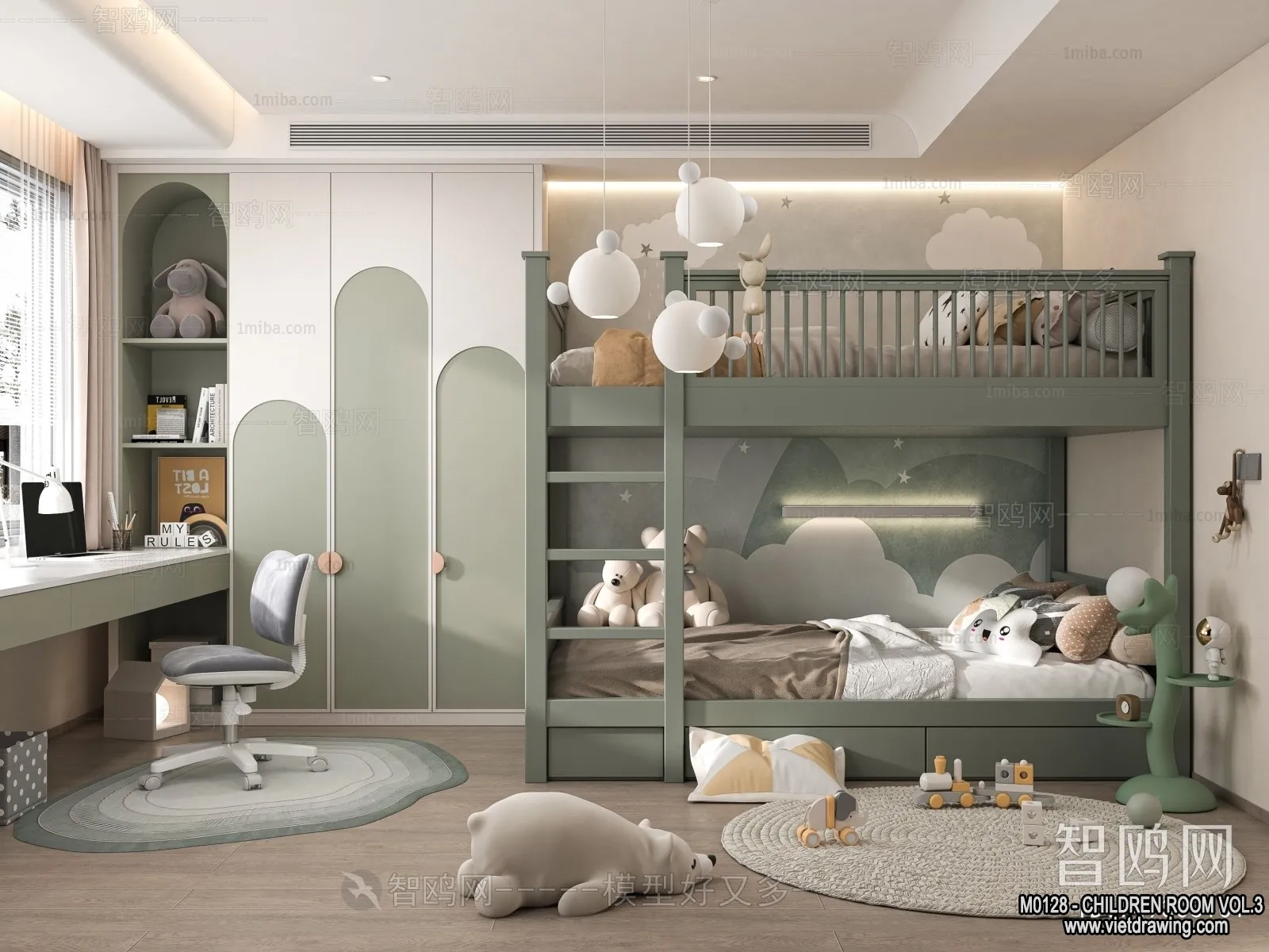 Children Room 3D Interior Scene – 3D Models – 500