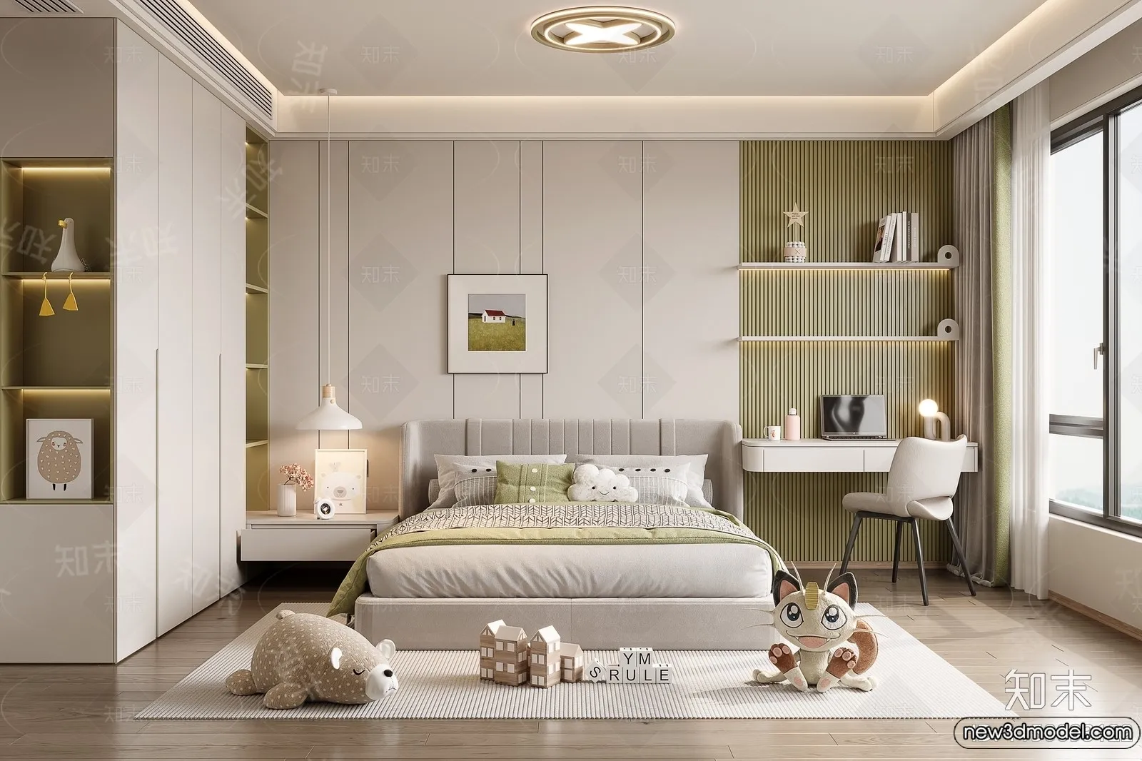 Children Room – 3D Interior Scene – Boy Room – 001