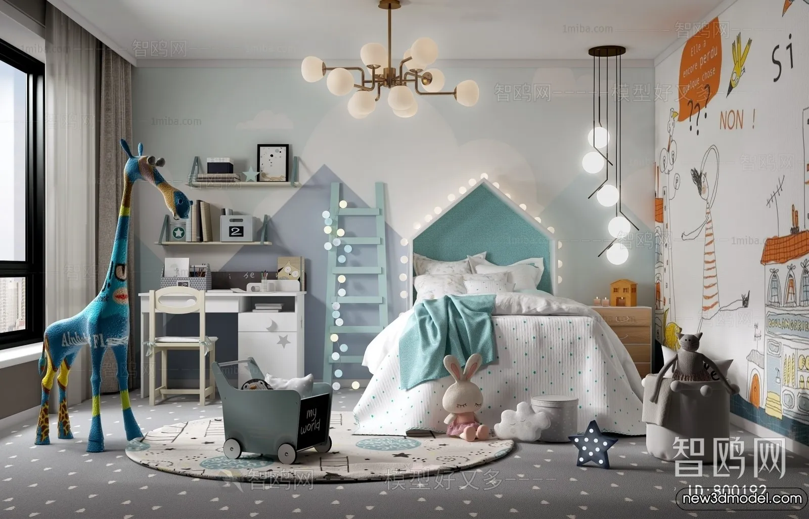 Children Room – 3D Interior Scene – Boy Room – 028