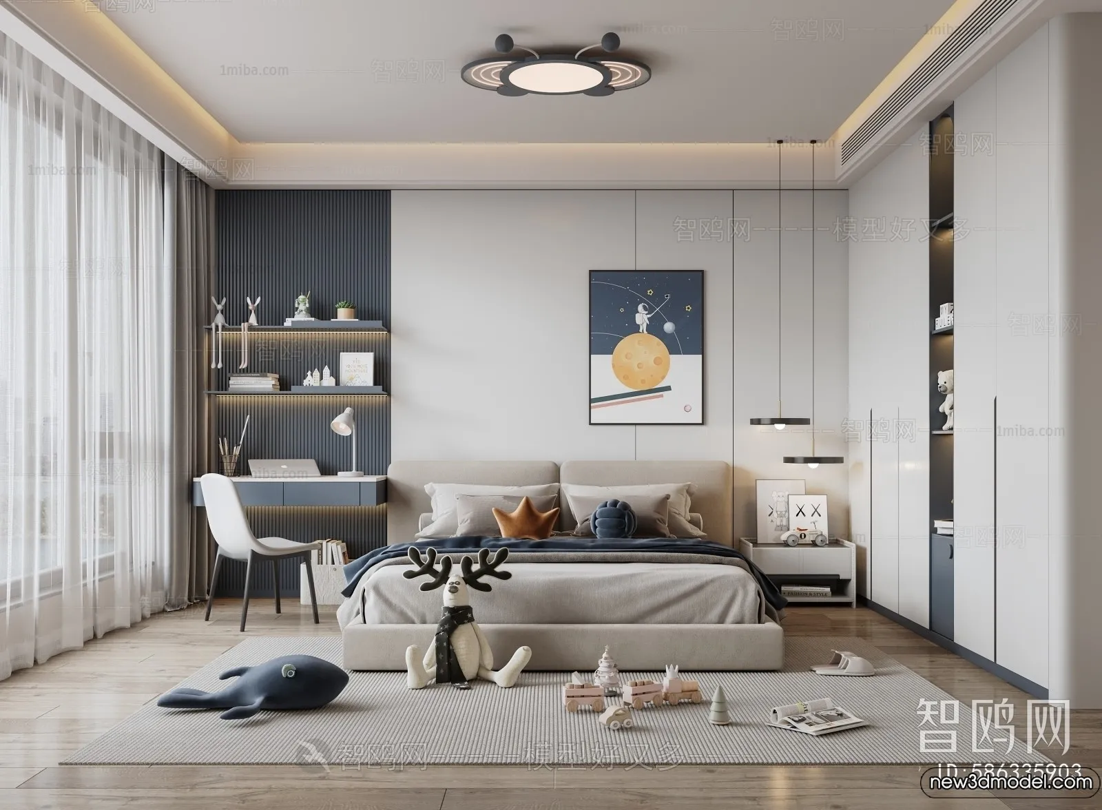 Children Room – 3D Interior Scene – Boy Room – 035