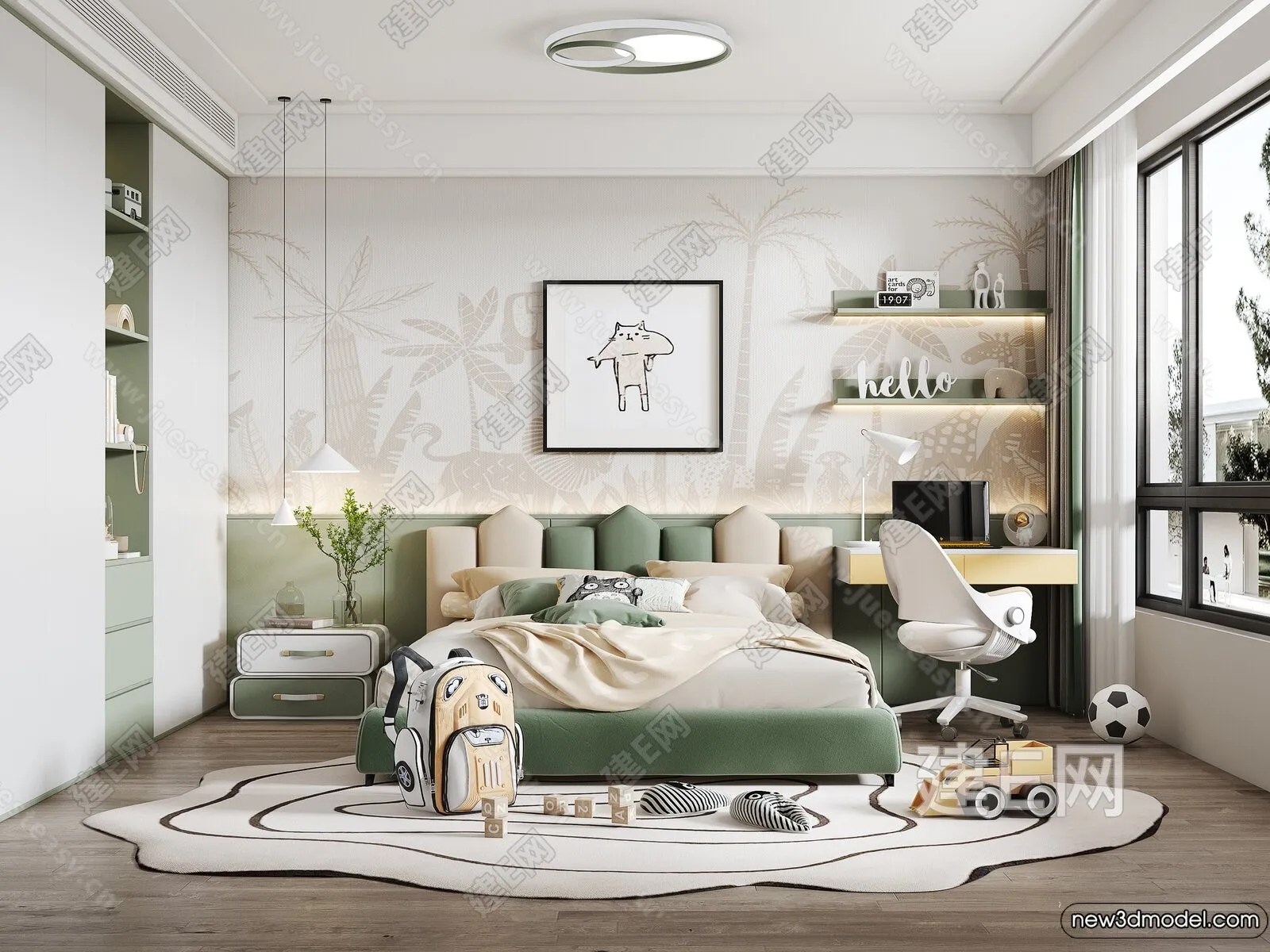 Children Room – 3D Interior Scene – Boy Room – 040