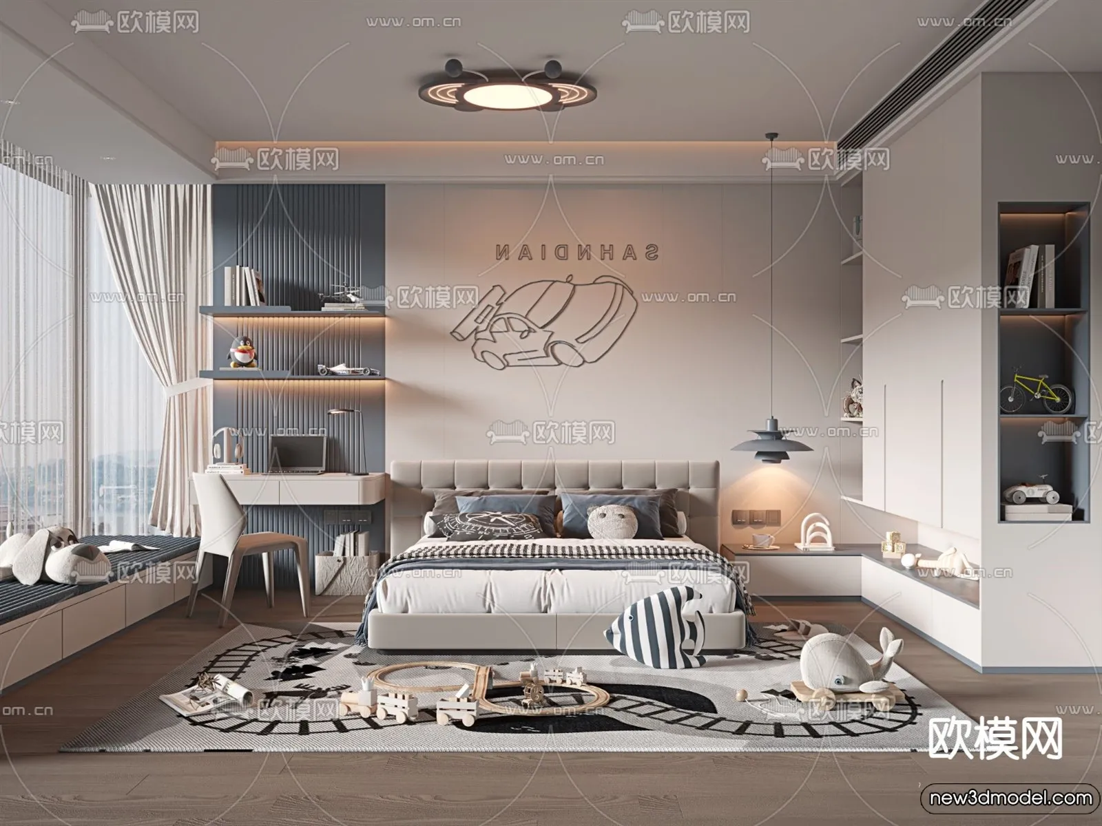 Children Room – 3D Interior Scene – Boy Room – 049