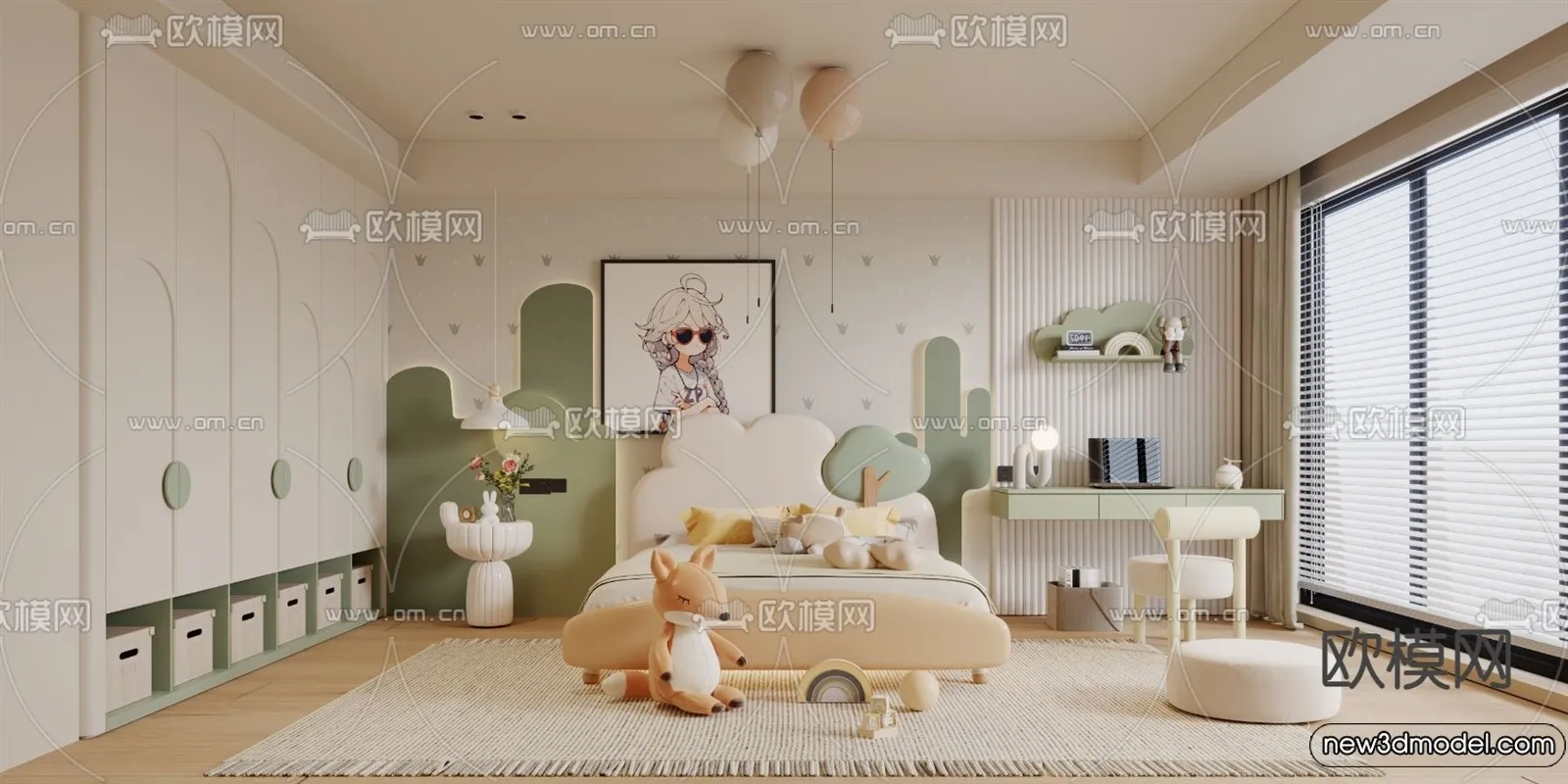 Children Room – 3D Interior Scene – Boy Room – 056