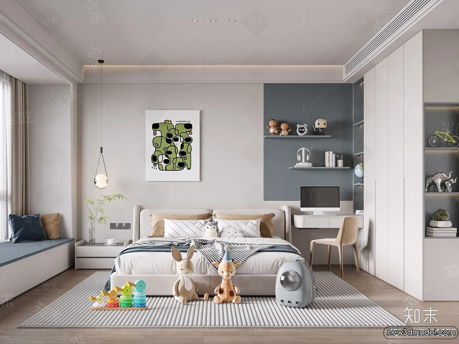 Children Room – 3D Interior Scene – Boy Room – 062